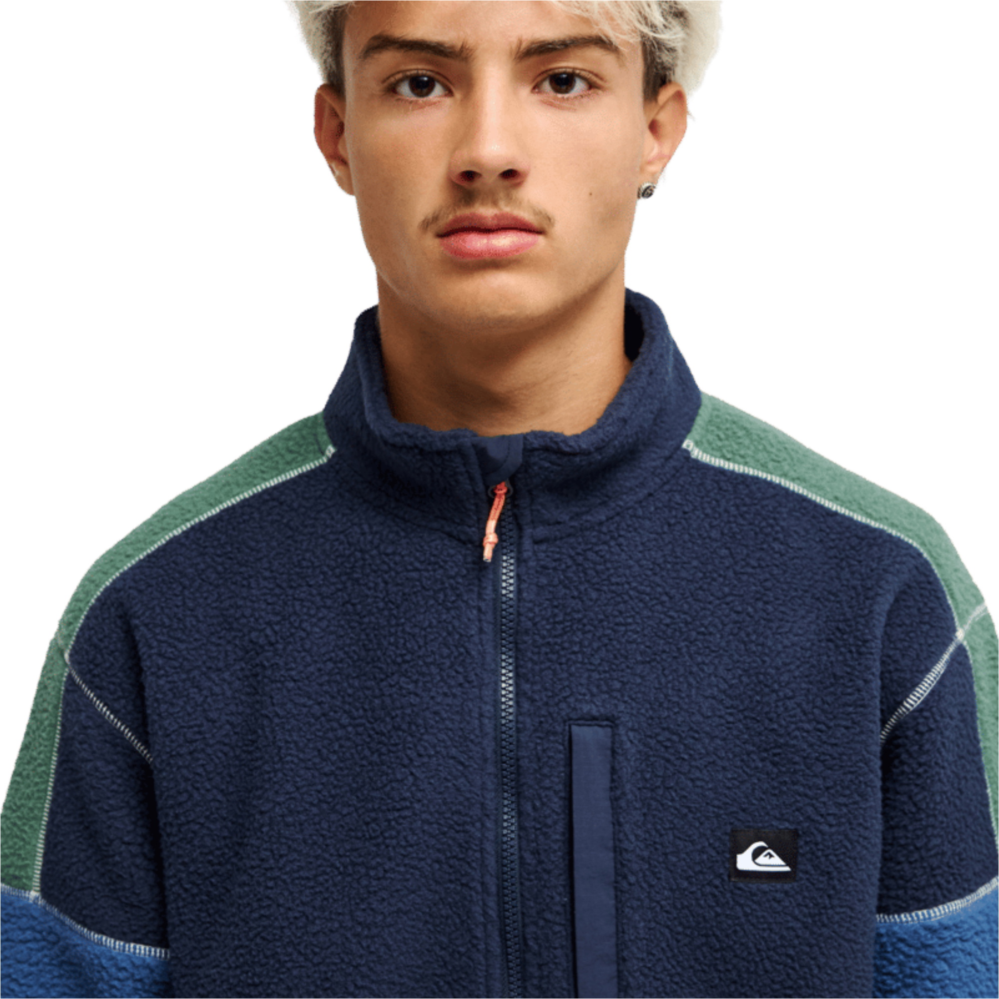 2026 Quiksilver Mens Clean Coast Block Zip-Up Fleece EQYPF03091 - Dark Navy